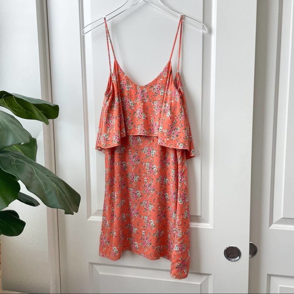 Blu Moon Orange Floral Ruffle Dress 2